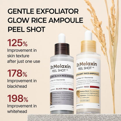 Dr. Melaxin Peel Shot Exfoliant Glow Rice Ampoule Duo